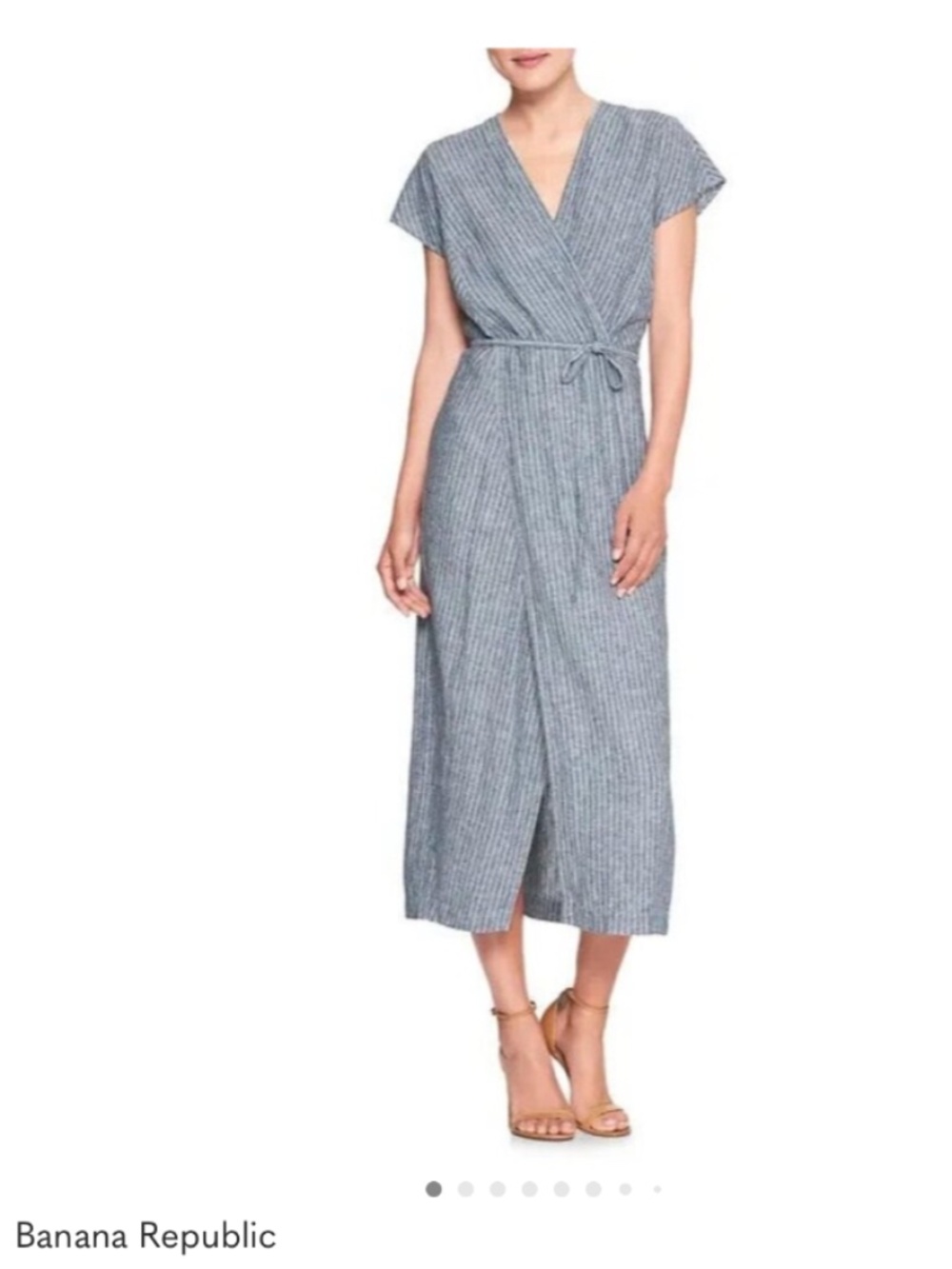 Banana Republic Blue Stripe Wrap Maxi Dress
